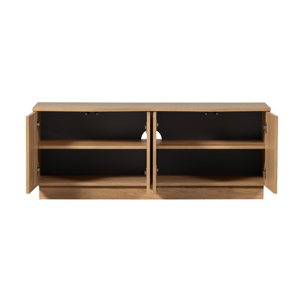 Szafka pod TV z litego drewna dębowego w naturalnym kolorze 133x52x45 cm Zuma – WOOOD-image-3