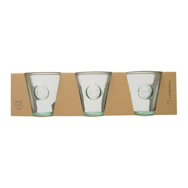 Zestaw 3 szklanek ze szkła z recyklingu Ego Dekor Authentic, 250 ml