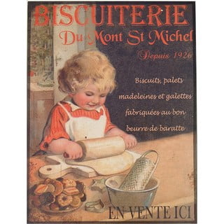 Tabliczka blaszana Antic Line Biscuiterie II, 35x37 cm