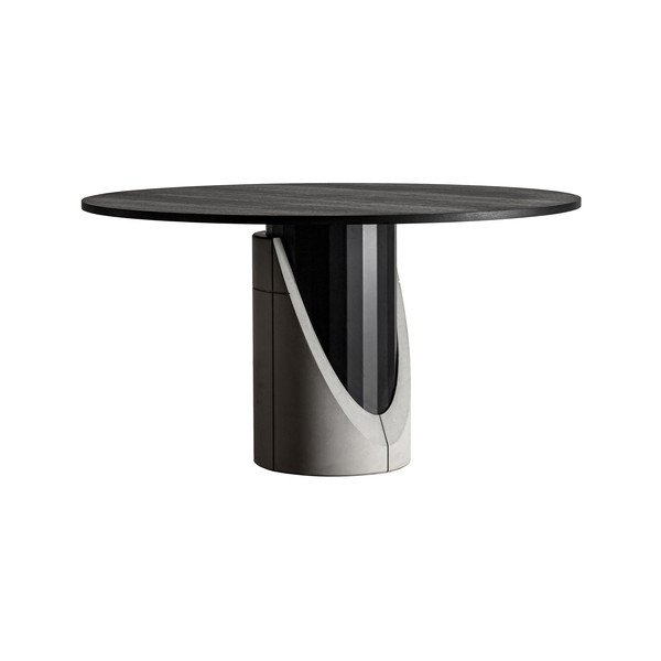 Okrągły stół z blatem w dekorze dębu 140x140 cm Sharp – Lyon Béton-image-2