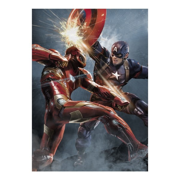 Plakat z blachy Civil War Divided We Fall - Cap vs Iron Man