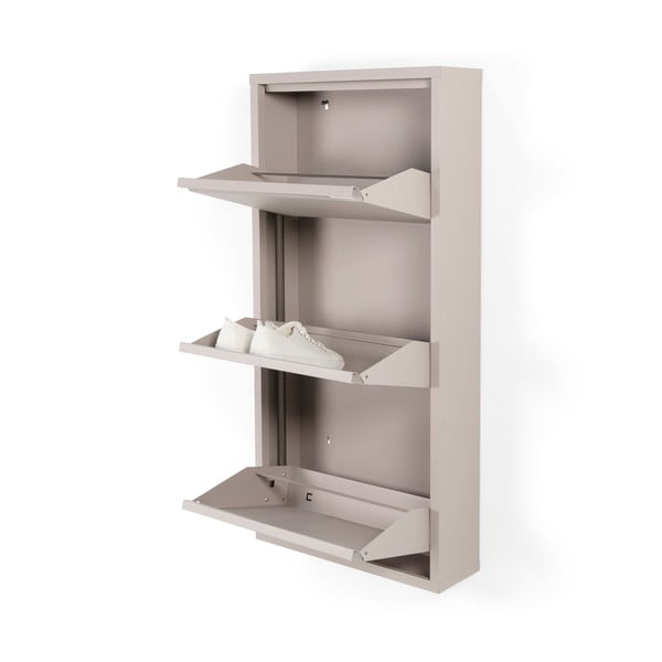 Szarobrązowa metalowa uchylna szafka na buty 50x103x15 cm Billy – Spinder Design-image-2