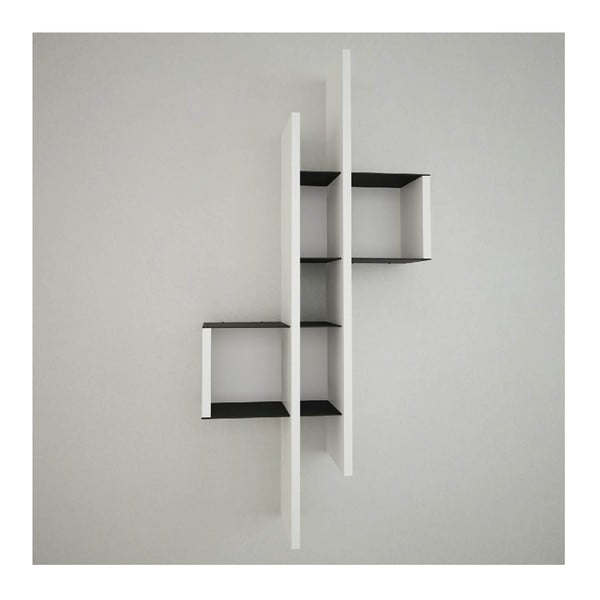 Półka ścienna Lanzarote White/Black, szer. 49 cm
