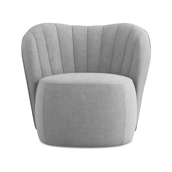 Szary fotel z tkaniny szenilowej Keloa – Makamii-image-1