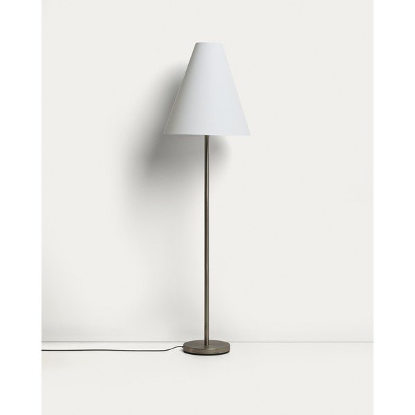 Lampa stojąca w kolorze srebra z tekstylnym kloszem (wysokość 153 cm) Navat – Kave Home-image-3