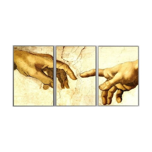 Trzyczęściowy obraz Hands, 45x90 cm