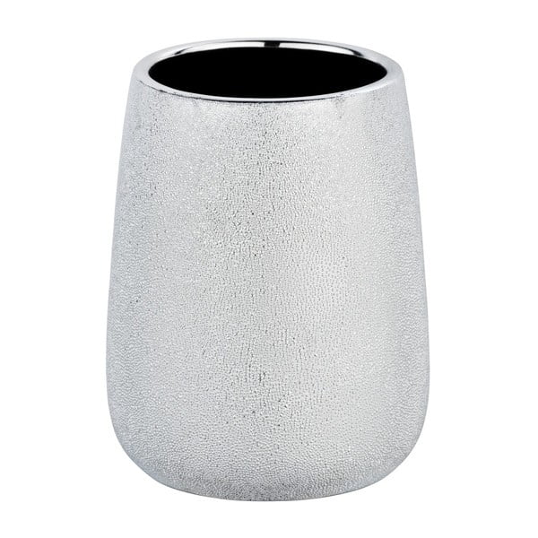 Kubek ceramiczny na szczoteczki do zębów w srebrnej barwie Wenko Glimma-image-2