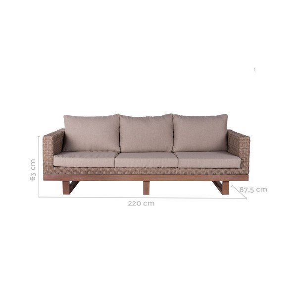 Beżowa sofa ogrodowa ze sztucznego rattanu Patsy – LDK Garden-image-3