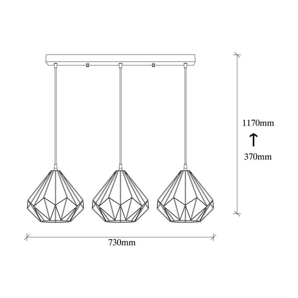 Czarna lampa wisząca z metalowym kloszem Diamond – Opviq lights-image-4