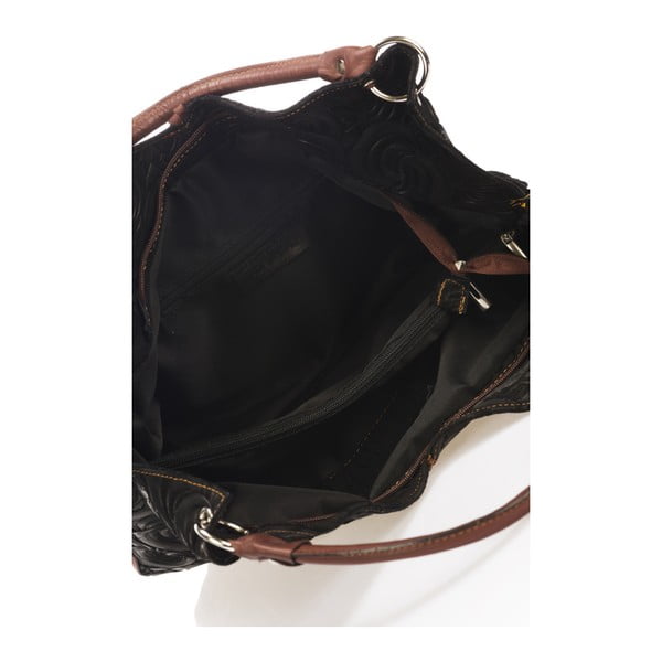 Czarna skórzana torebka Giorgio Costa Terst-image-3