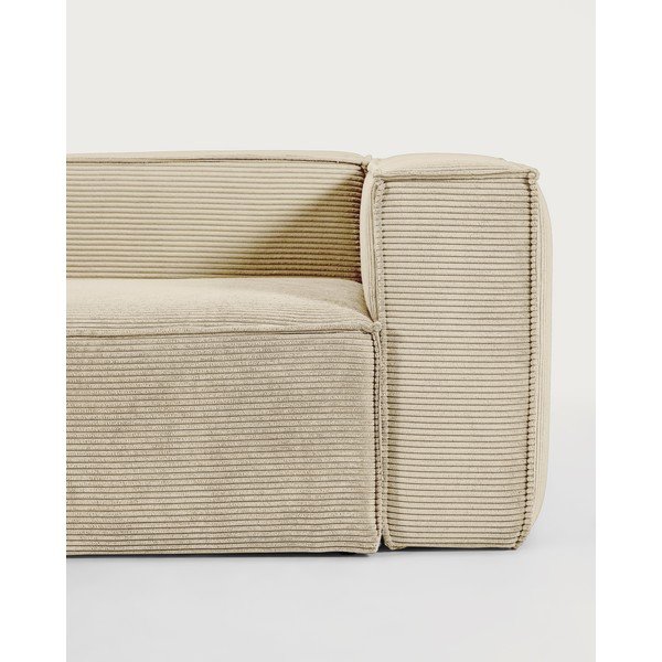 Beżowa sztruksowa sofa 210 cm Blok – Kave Home-image-2