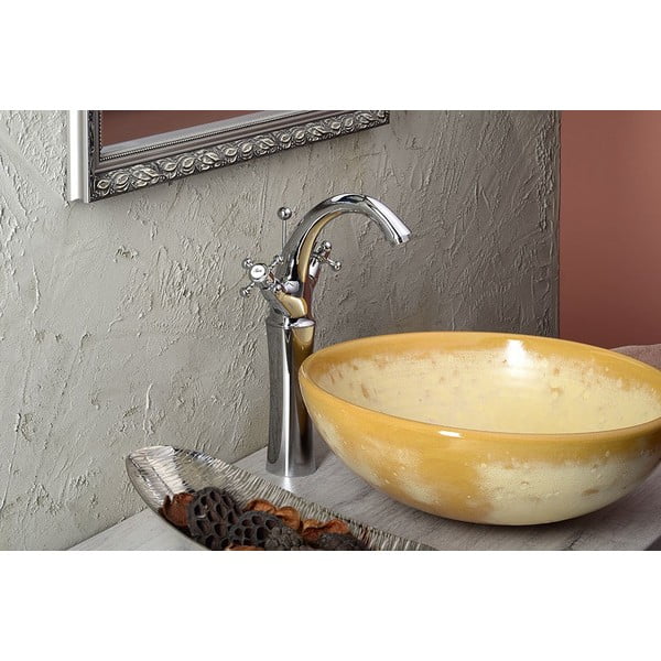 Bateria umywalkowa stojąca w kolorze srebra z połyskiem Antea – Sapho-image-1