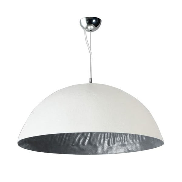 Biało-srebrna lampa wisząca ETH Mezzo Tondo, ⌀ 70 cm
