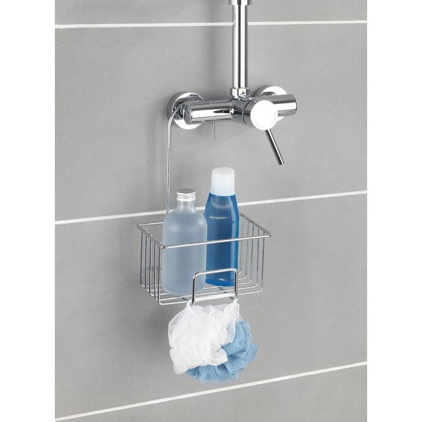 Wisząca półka łazienkowa ze stali nierdzewnej w kolorze srebra z połyskiem Milito – Wenko-image-1