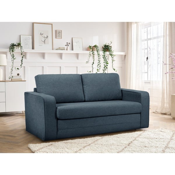 Niebieska rozkładana sofa 160 cm Come – Bobochic Paris-image-1