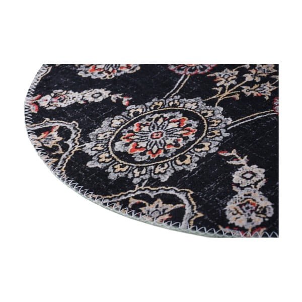 Czarny okrągły dywan odpowiedni do prania ø 100 cm – Vitaus-image-2