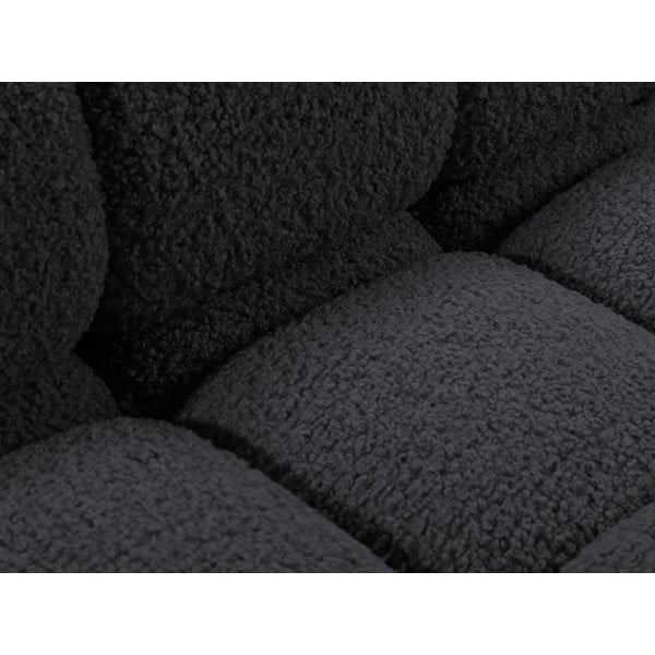 Antracytowa sofa modułowa z materiału bouclé 288 cm Bellis – Micadoni -image-1