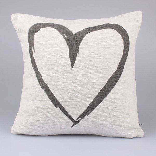 Biała poszewka na poduszkę Dakls Heart, 40x40 cm