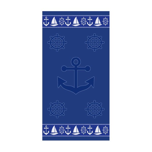 Niebieski bawełniany ręcznik plażowy 70x140 cm Anchor – B.E.S.