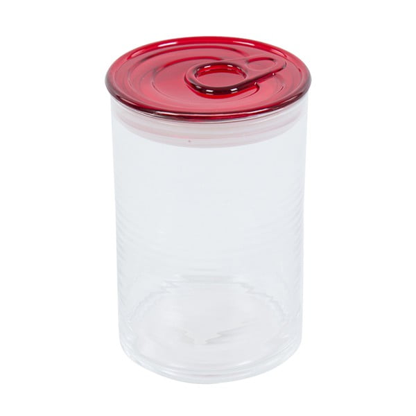 Pojemnik szklany z czerwonym wieczkiem Kaleidos Can, 10,5x16 cm