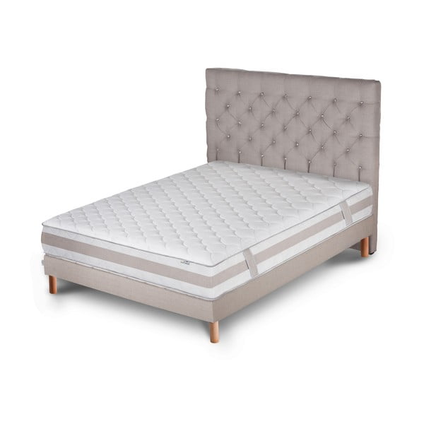 Szare łóżko z materacem Stella Cadente Saturne Forme, 140x200 cm