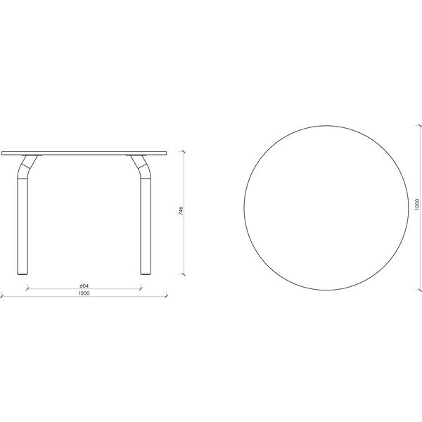 Okrągły stół z blatem w dekorze dębu ø 100 cm Meko – noo.ma-image-3