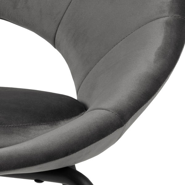 Ciemnoszare aksamitne krzesło do jadalni Actona Julia-image-1