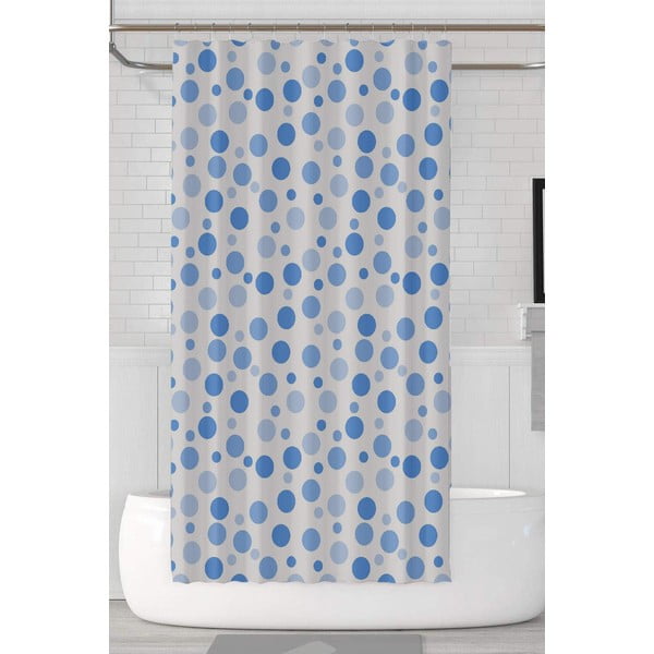 Niebiesko-biała zasłona prysznicowa – Mila Home