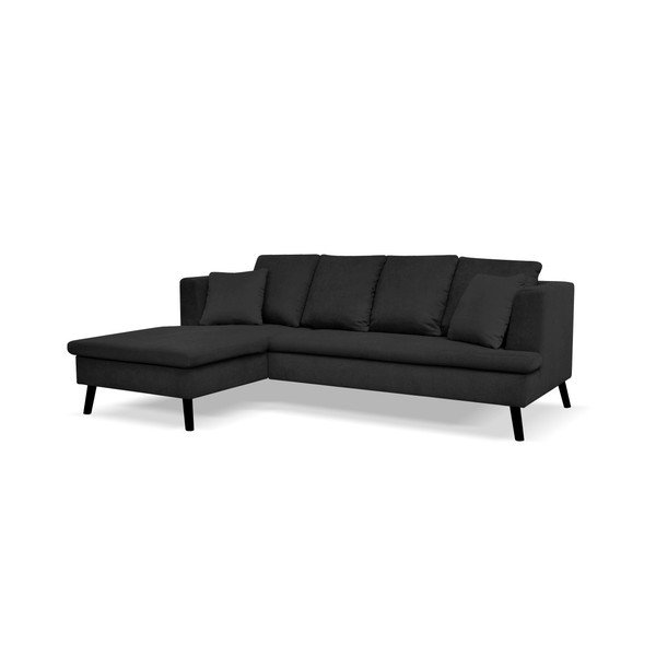 Czarny 4-osobowy narożnik prawostronny Cosmopolitan design Hamptons-image-1