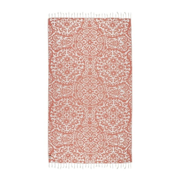 Pomarańczowy ręcznik hammam Kate Louise Camelia, 165x100 cm
