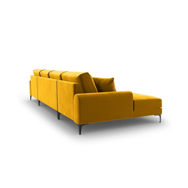 Żółta aksamitna sofa w kształcie "U" Mazzini Sofas Madara-image-3