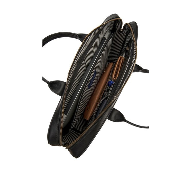 Skórzana torebka na laptop The Harvey, czarna-image-3