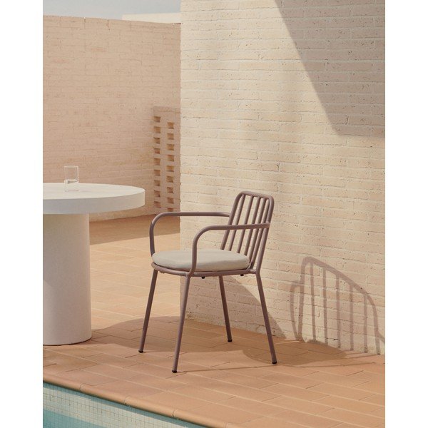 Fioletowe metalowe krzesła ogrodowe zestaw 4 szt. Bramant – Kave Home-image-1