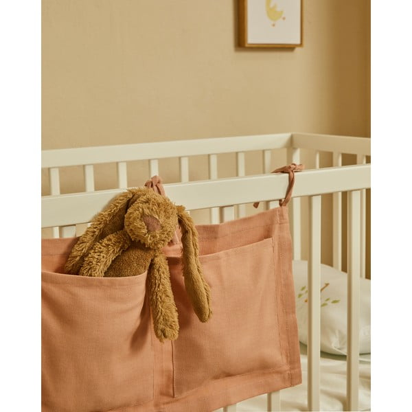 Różowy bawełniany organizer kieszonkowy na łóżeczko  45 cm Laily – Kave Home-image-1