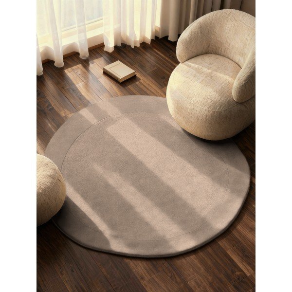 Beżowy okrągły dywan z mieszanki wełny tkany ręcznie ø 160 cm Kari Organic – Villeroy&Boch-image-1