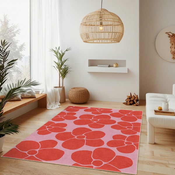 Czerwono-różowy chodnik odpowiedni do prania 80x200 cm Poppy Fields – Mila Home-image-2