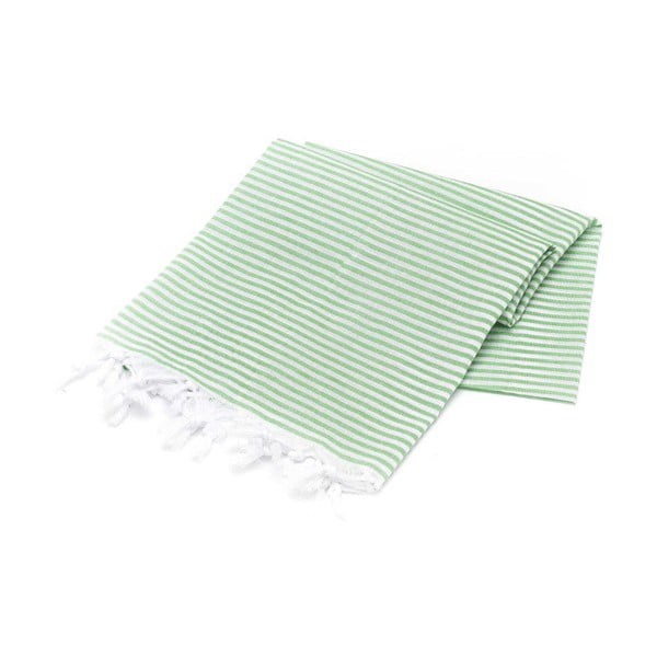 Zielony ręcznik Hammam Sarayli, 100x180 cm