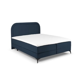 Ciemnoniebieskie łóżko boxspring ze schowkiem 180x200 cm Eclipse – Cosmopolitan Design