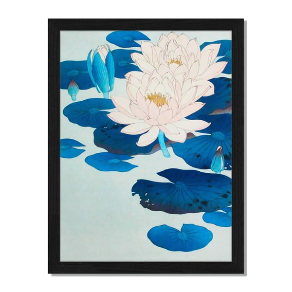 Obraz w ramie Liv Corday Asian Blue Pond, 30x40 cm