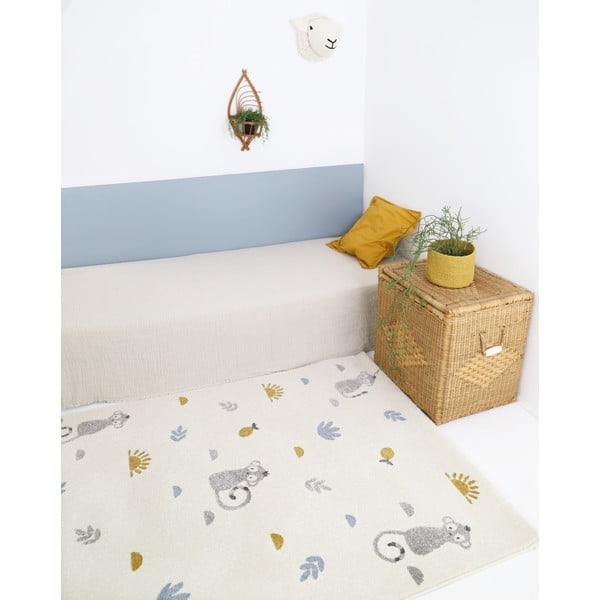 Beżowy dziecięcy dywan Nattiot Little Wild Monkey, 135x190 cm-image-1