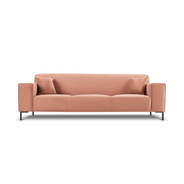 Różowa aksamitna sofa Cosmopolitan Design Siena