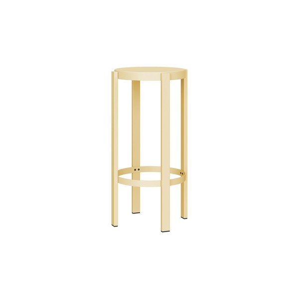 Żółty stalowy hoker (wysokość siedziska 75 cm) Doon – noo.ma