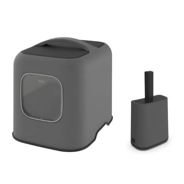 Antracytowy zestaw kuwety i łopatki Biala – Rotho