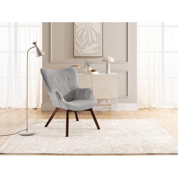 Szary sztruksowy fotel Niko – Ropez-image-4