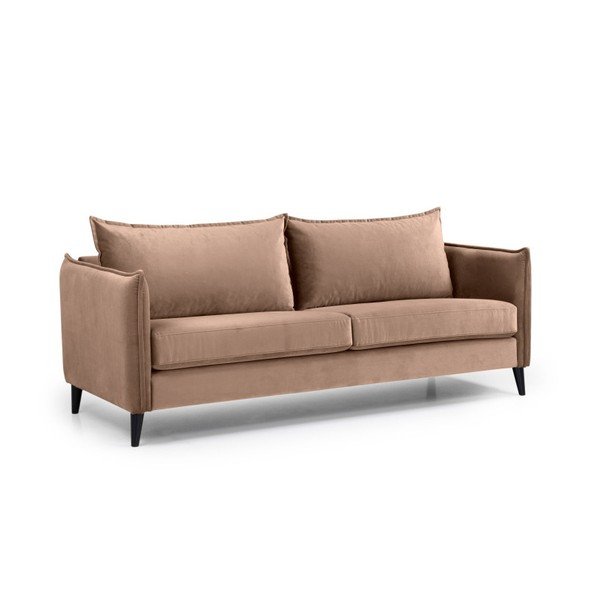 Beżowa aksamitna sofa Scandic Leo, 208 cm-image-2
