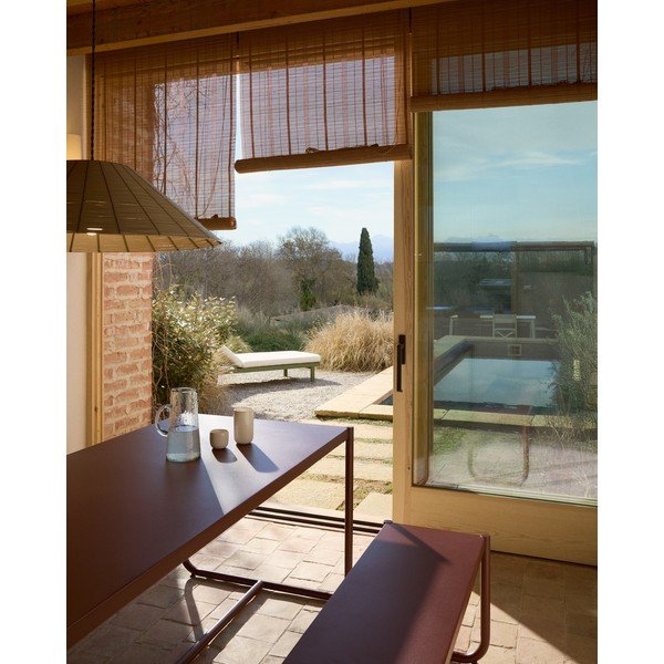 Bordowy metalowy zestaw mebli ogrodowych dla 4 osób Sotil – Kave Home-image-2