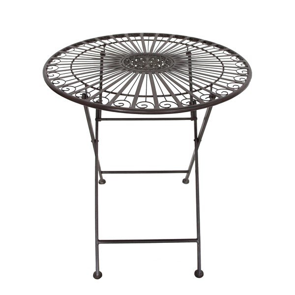 Ciemnobrązowy metalowy zestaw mebli ogrodowych dla 2 osób – Garden Pleasure-image-4