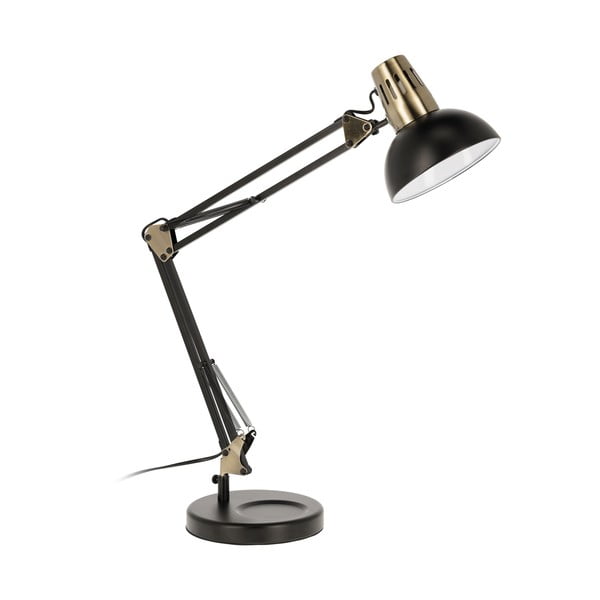 Czarna lampa stołowa z metalowym kloszem (wys. 84 cm) Kristine – Kave Home