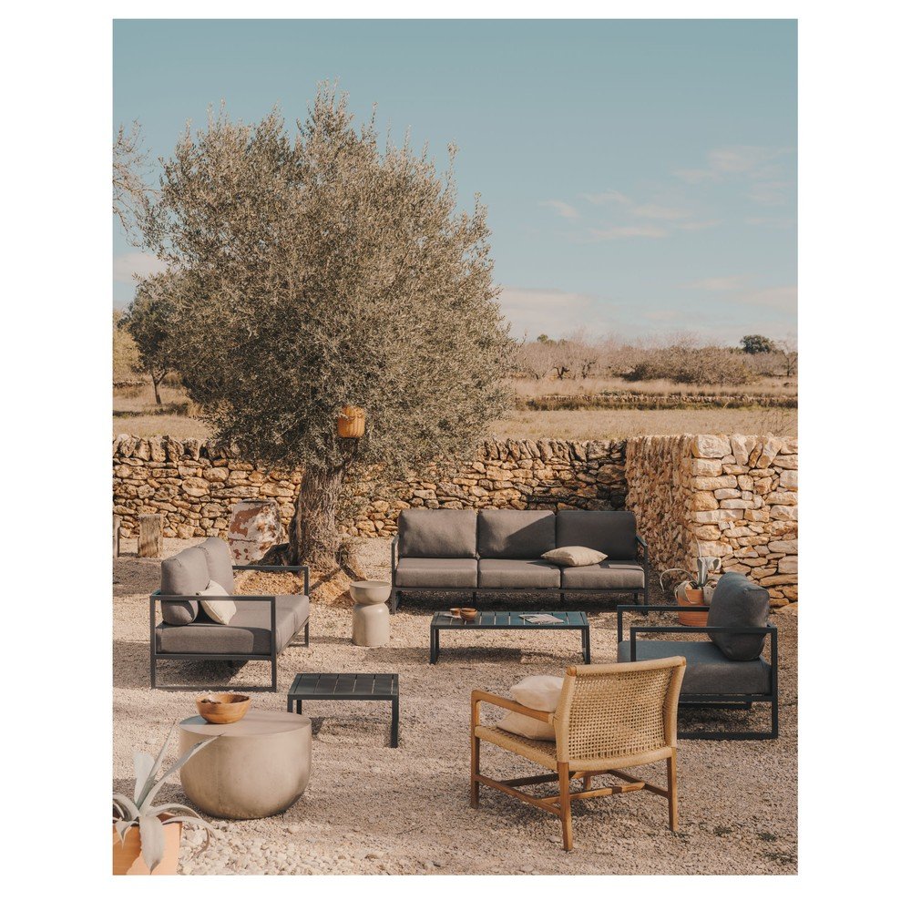 Ciemnoszara aluminiowa sofa ogrodowa Comova – Kave Home (zdjęcie 9)