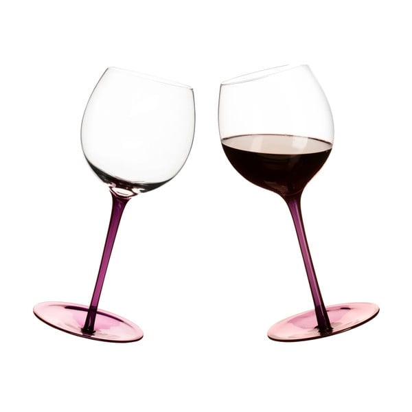 Fioletowe bujające się kieliszki do wina Sagaform Rocking Glass